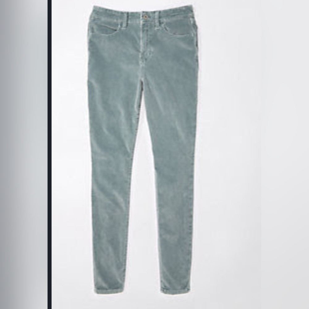 Women's AE Stretch High-Waisted Corduroy Jeggings - Blue Size 12